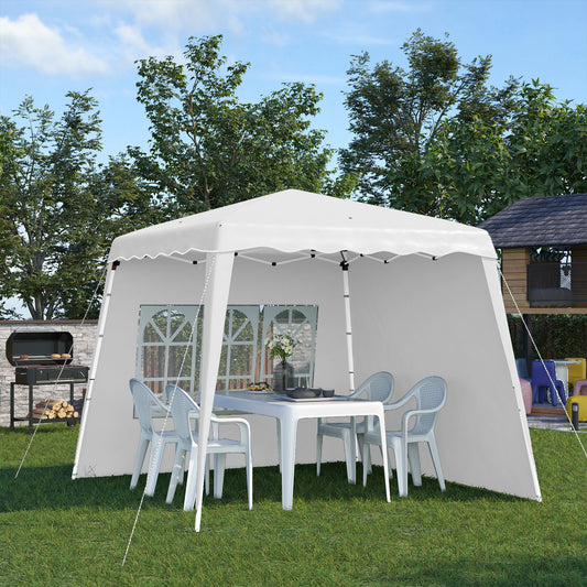 Outsunny 2,4 x 2,4 m Dwuścienna altana typu pop-up - biała