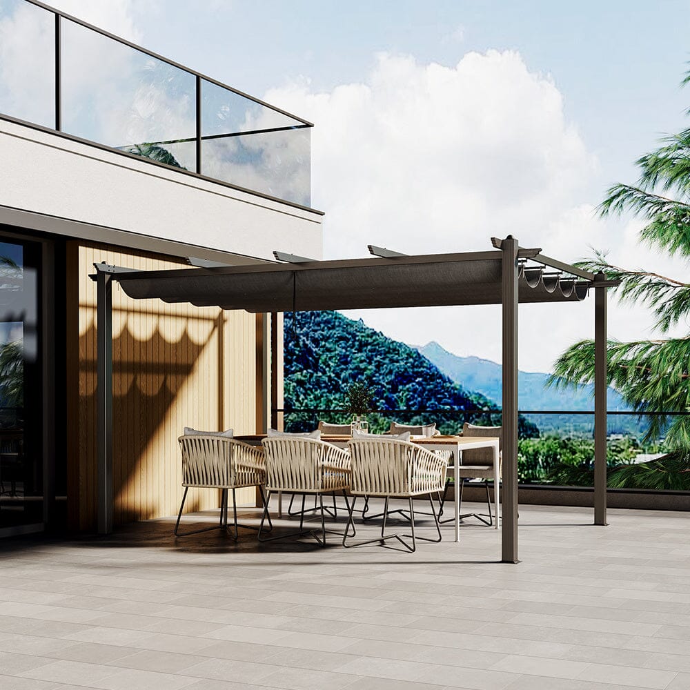 Elegant Aluminum Patio Pergola with Sun-Shade Canopy