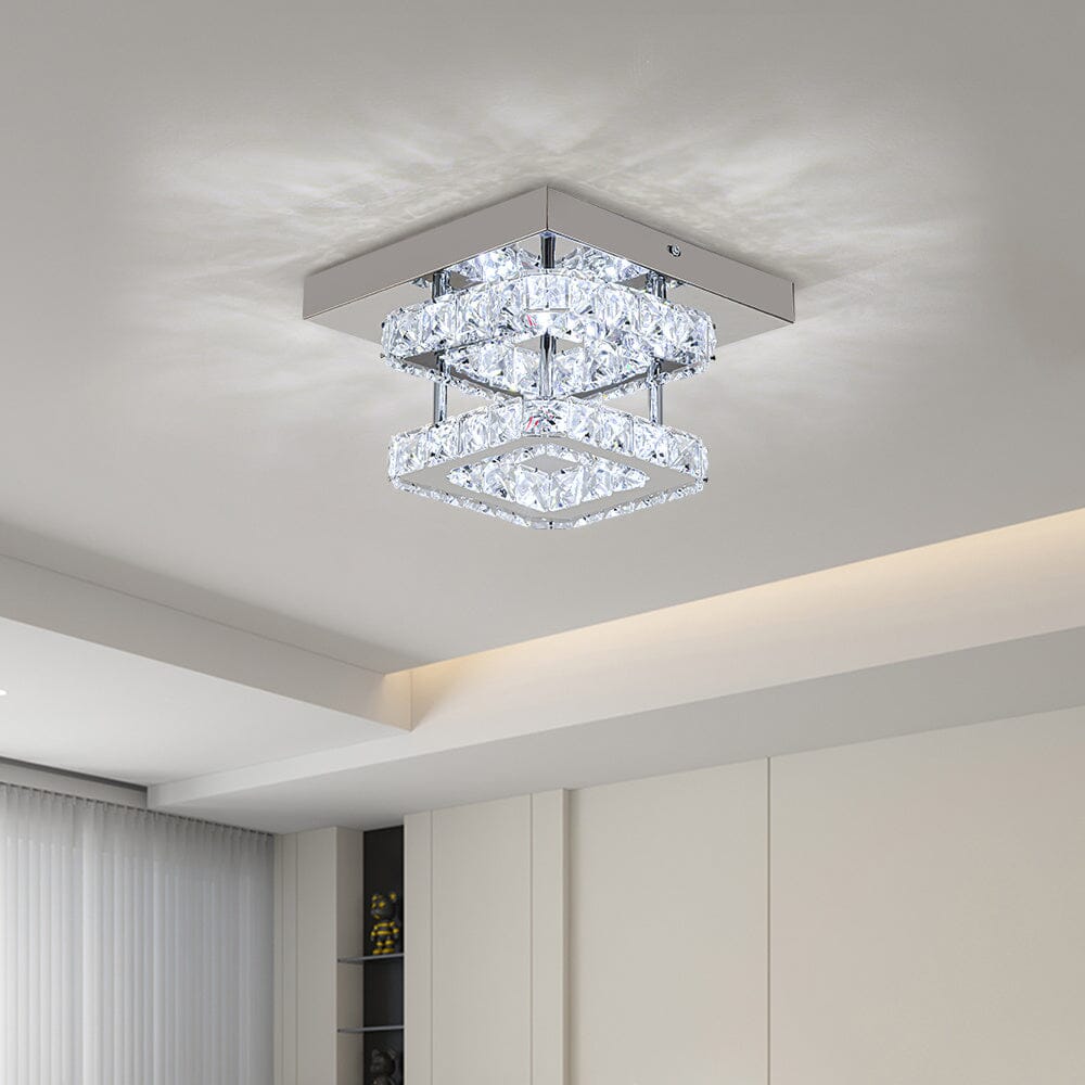 Double Tier Square Crystal Celling Light