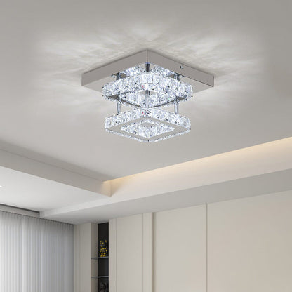 Double Tier Square Crystal Celling Light