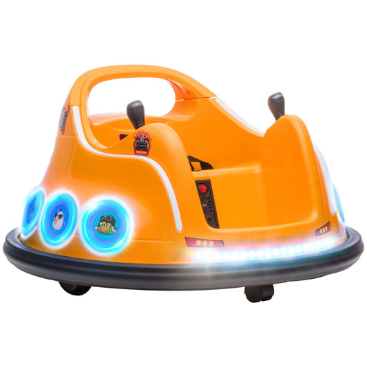Samochód sportowy Angry Bird z licencją Waltzer, 12 V, zderzak dla dzieci z joystickami, pilotem i muzycznymi światłami LED – pomarańczowy