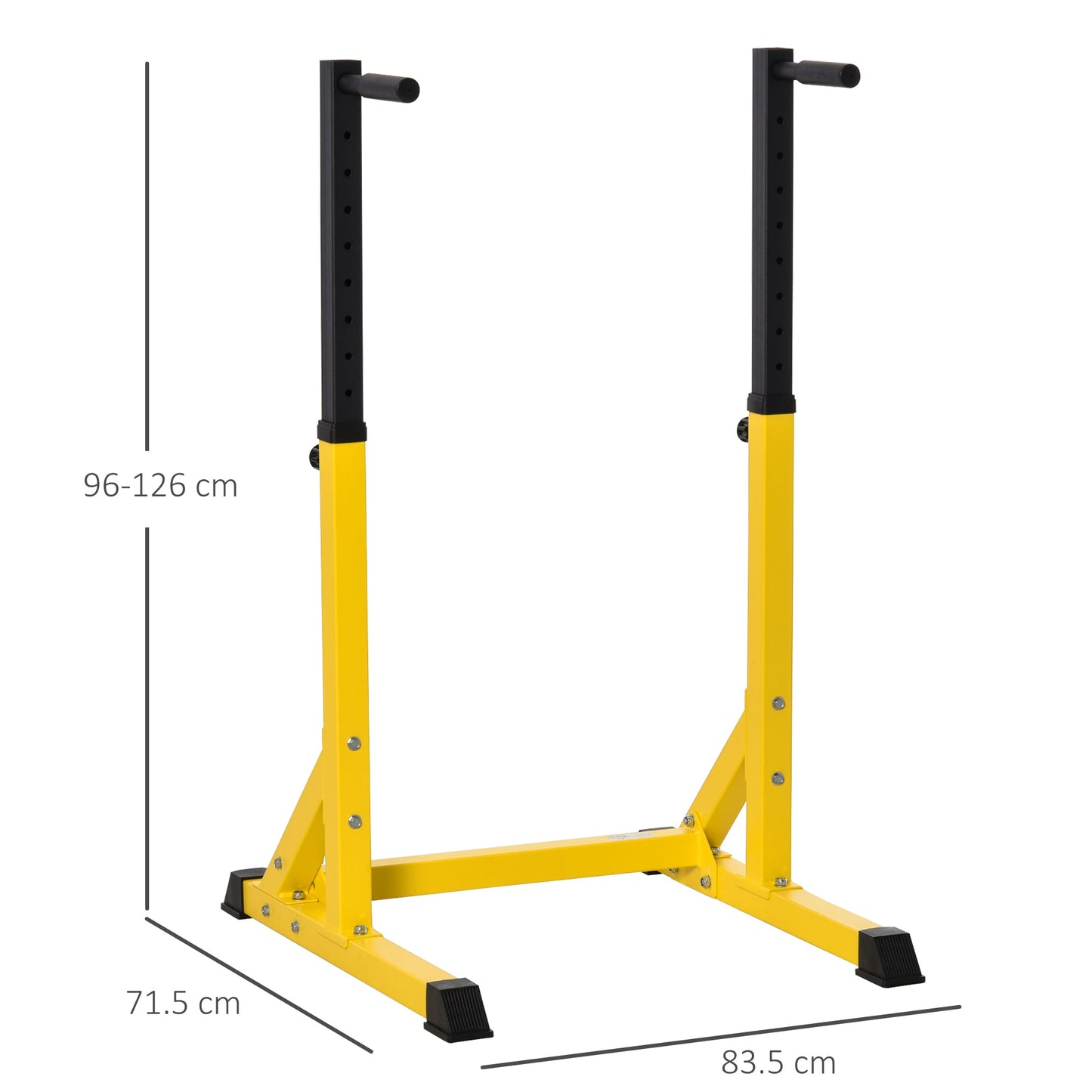 HOMCOM 83.5L x 71.5W x 126H cm Dip Station Chin Up Parallel Bars Pull Up Power Tower Home Gym Workout Bicep Tricep Fitness Equipment Height Adjustable