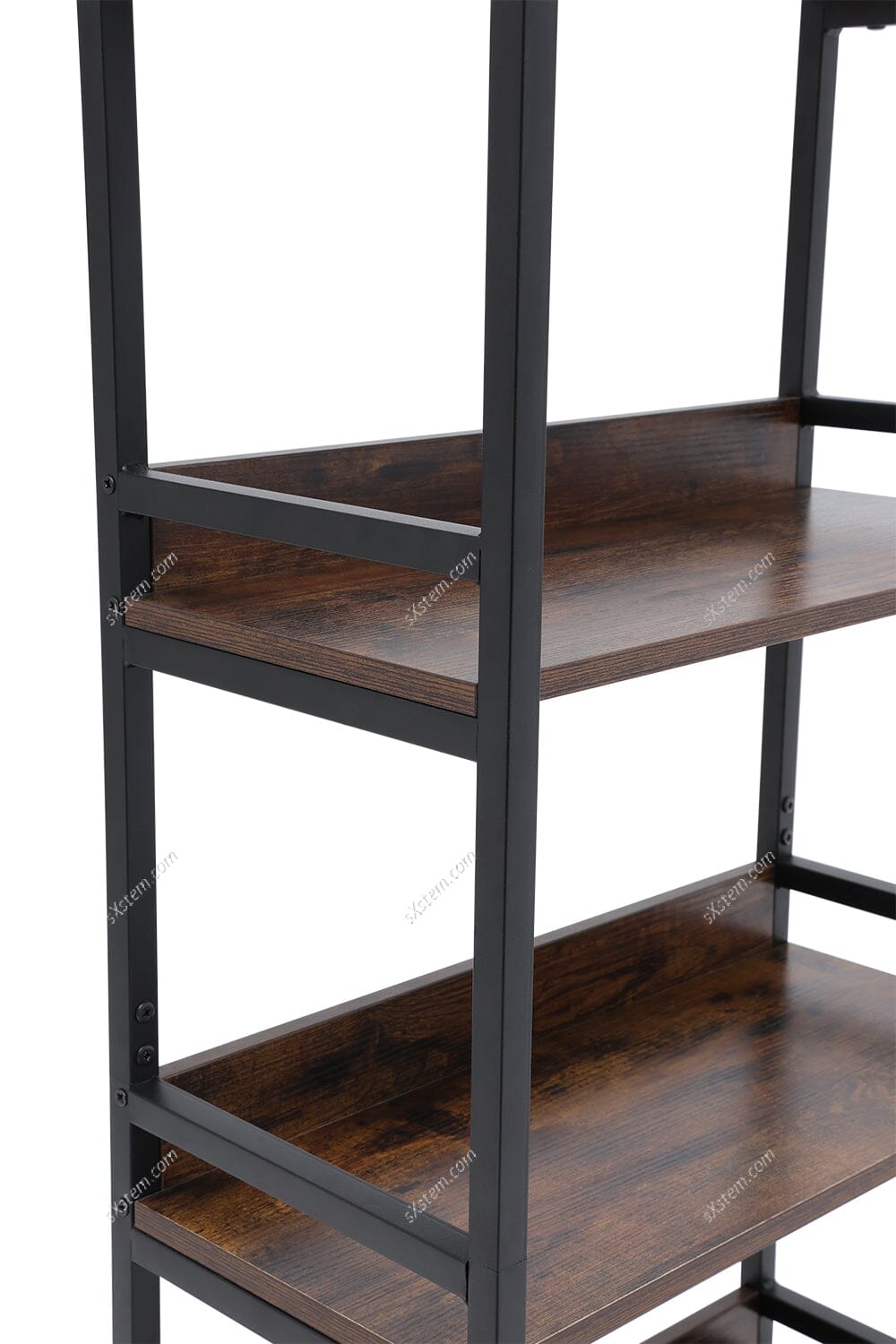 5-Tier Arched Wooden Bookcase Storage Shelf
