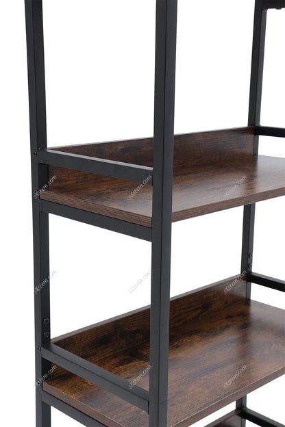 5-Tier Arched Wooden Bookcase Storage Shelf