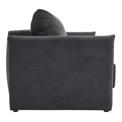 Grey 3-Seater Sleeper Sofa Bed polyester/corduroy