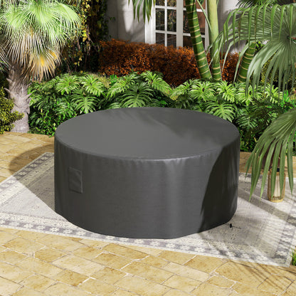 Zestaw mebli ogrodowych Outsunny Garden Patio Large Round Cover 600D Oxford Waterproof, √ê¬§193 x 80H cm, czarny