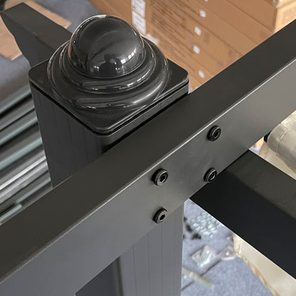 Outsunny 4 x 3(m) aluminiowa pergola z rozsuwanym dachem, zadaszenie ogrodowej altany na zewnątrz, patio, kremowo-biały