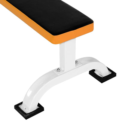 HOMCOM Fitness Flat Bench-Black/Orange