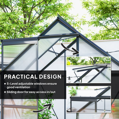 Outsunny 192.5 x 131cm Walk-In Polycarbonate Greenhouse