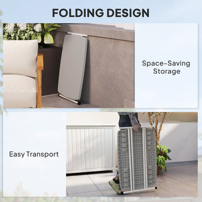 Outsunny Minimal Folding Outdoor Table - Grey/White