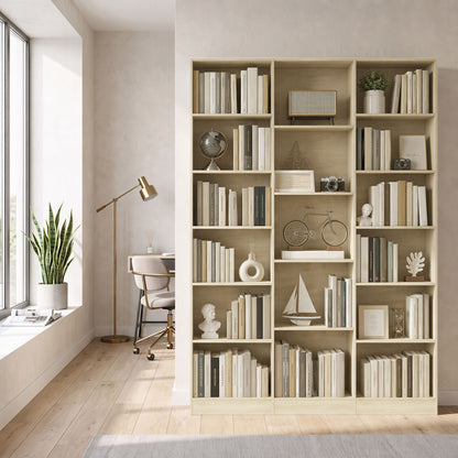 HOMCOM Bookcase with Open Storage, 6-Tier Bookshelf with Anti-Tipping Hardware, Oak