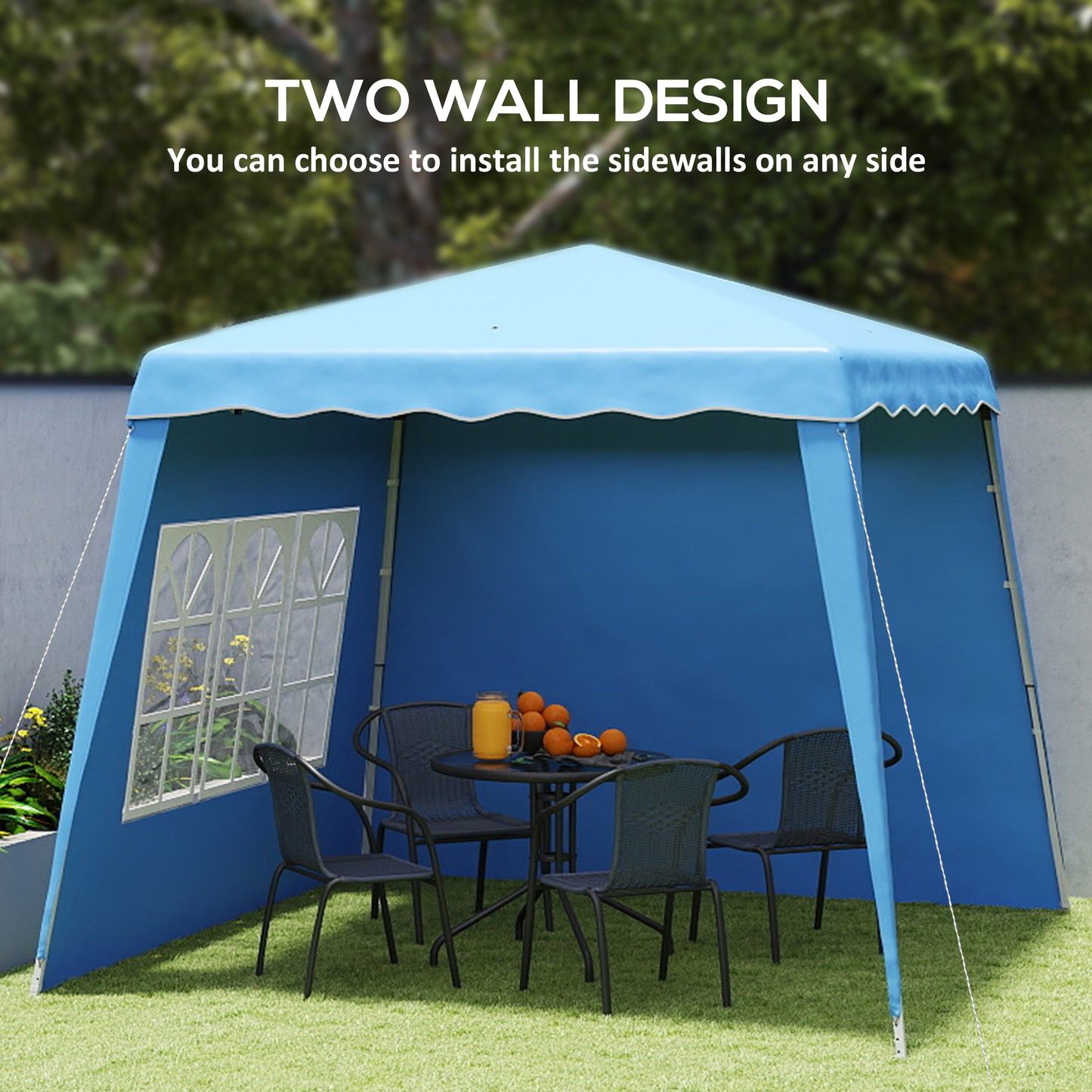 Outsunny 2,4 x 2,4 m Dwuścienna altana typu pop-up - niebieska