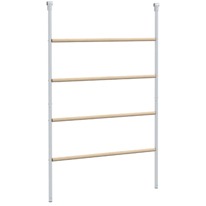 PawHut Chicken Perch for Coop, Wooden and Galvanised Steel Roosting Bar Jungle Gym, Chicken Roosting Ladder for Backyard Farm