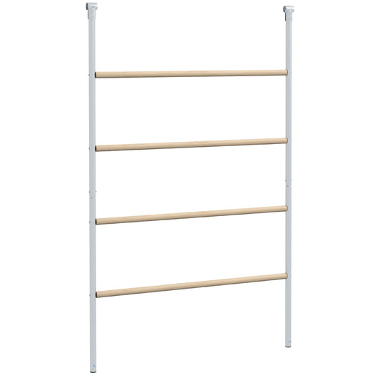 PawHut Chicken Perch for Coop, Wooden and Galvanised Steel Roosting Bar Jungle Gym, Chicken Roosting Ladder for Backyard Farm