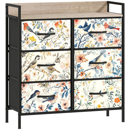 HOMCOM 6-Drawer Chest of Drawers - White
