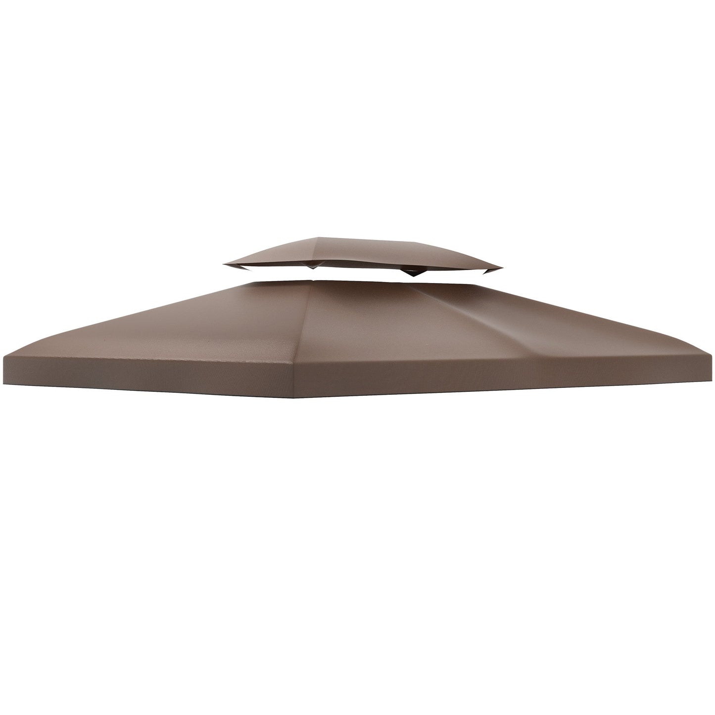 Outsunny 3x4m Gazebo Replacement Roof Canopy 2 Tier Top UV Cover Garden Patio Outdoor Sun Awning Shelters, Brown (TOP COVER ONLY)