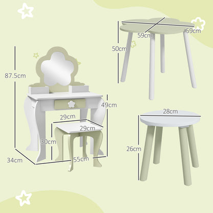 ZONEKIZ 5 Piece Kids Furniture Set Flower Design For 3-5 Years