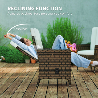 Outsunny 105√Ç¬∞-150 Reclining Rattan Chair - Cream