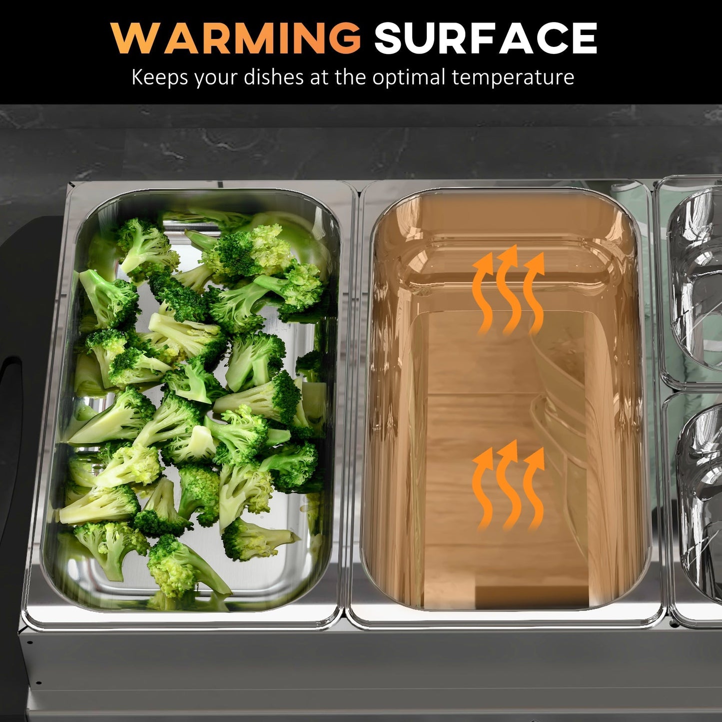 HOMCOM 4 Tray Electric Food Warmer Buffet Server with Warming Plate, Cool Touch Handles, Adjustable Temperature, 300W, 2 x 2.4L and 2 x 1L Pans
