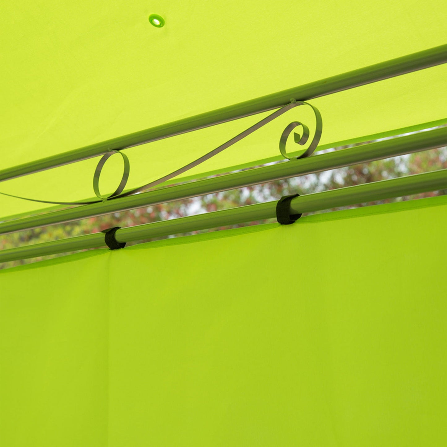 Outsunny√Ç 3√Ç x√Ç 3(m) Garden Gazebo, Outdoor Gazebo Canopy Shelter with Curtains and Steel Frame for Lawn, Yard and Deck, Green