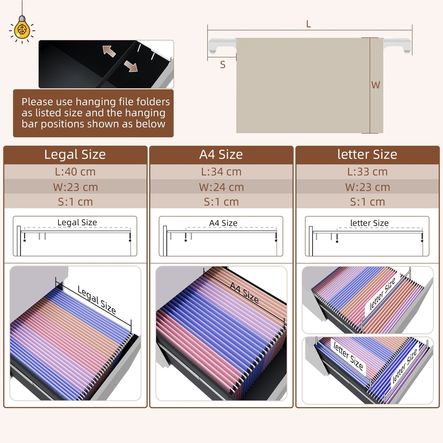 Vinsetto 3-Drawer Filing Cabinet with Lock, Mobile Steel File Cabinet for A4, Legal and Letter Size, Under Desk Drawers with Pre-Assembled Body for Home Office, 37 x 43.5 x 60 cm, White