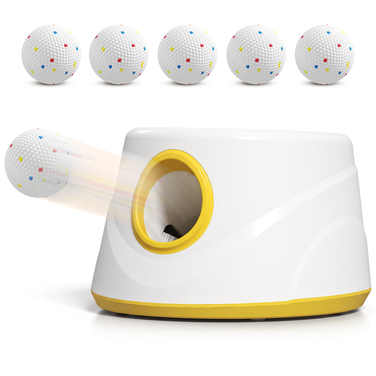 PawHut Automatic Dog Ball Launcher, Dog Thrower Machine with 6PCS 2.3" ETPU alls, 3 Adjustable Distance(20/33/46ft) & Random Mode
