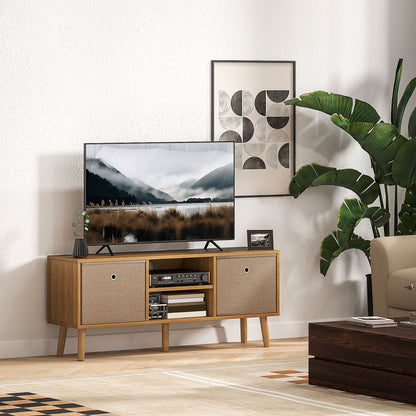 HOMCOM TV Cabinet Stand Unit for TVs up to 50'' with Foldable Drawers, Entertainment Centre for Living Room Brown