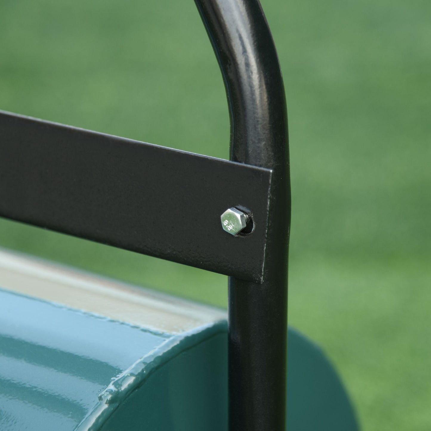 Outsunny 40L Lawn Roller Drum Scraper Bar Collapsible Handle Water or Sand Filled _32cm Green