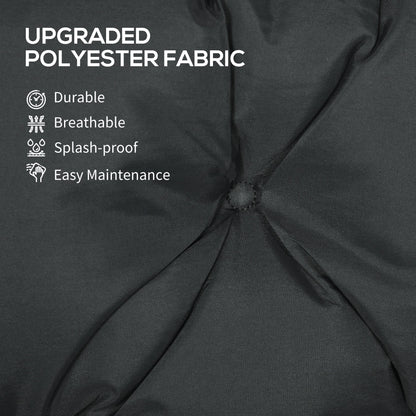 Outsunny 3 Seater Bench Pad, Garden Chair Cushion with Back and Ties for Indoor and Outdoor Use, 98 x 150 cm, Black