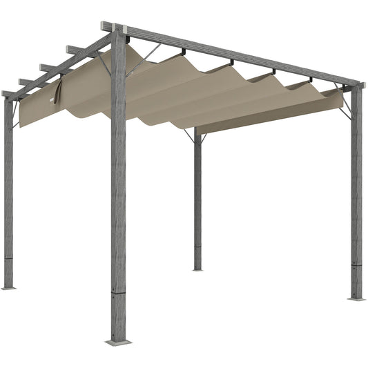 Outsunny 3 x 3 m Rozsuwana pergola dachowa - Szara