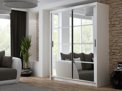 Dexter Sliding Door 160cm Wardrobe - Black, White, Grey