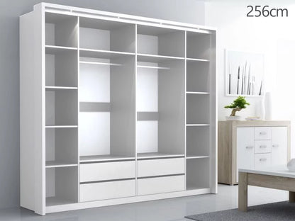 Kirklees Swinging Doors Wardrobe with Mirror - 256 White