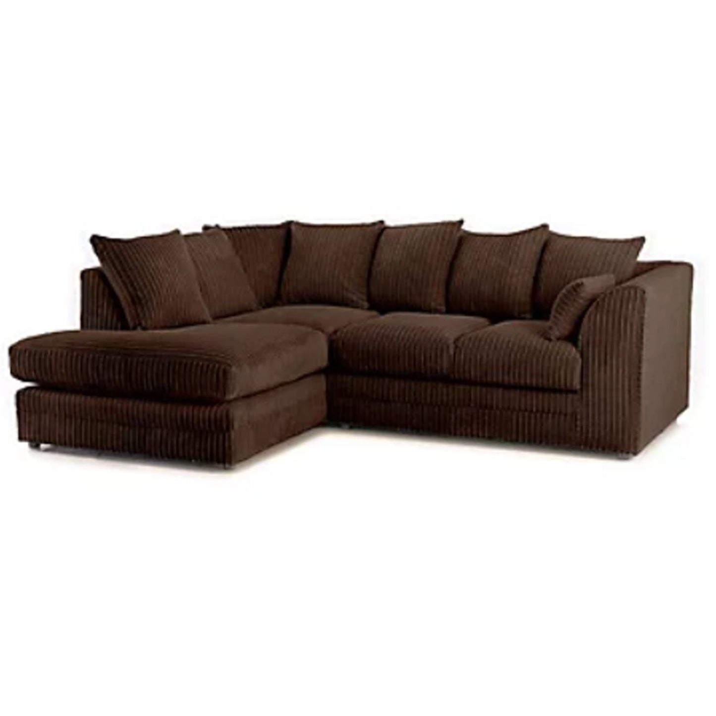 Daniel Jumbo Cord 4 Seater Corner Sofa Chocolate - Left and Right Arm - Available in Other Colours