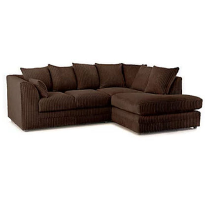 Daniel Jumbo Cord 4 Seater Corner Sofa Chocolate - Left and Right Arm - Available in Other Colours