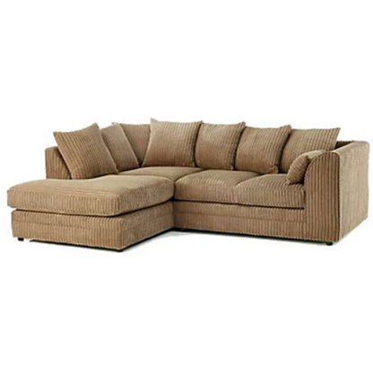 Daniel Jumbo Cord 4 Seater Corner Sofa Chocolate - Left and Right Arm - Available in Other Colours