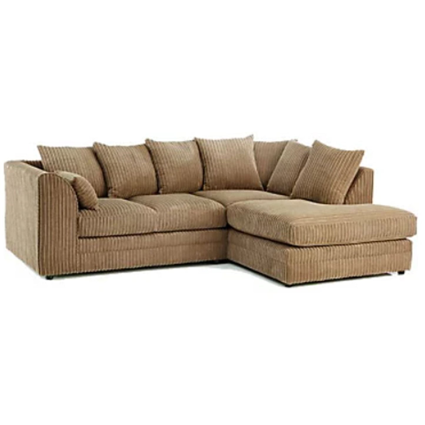 Daniel Jumbo Cord 4 Seater Corner Sofa Cream - Right and Left Arm - Available in Other Colours