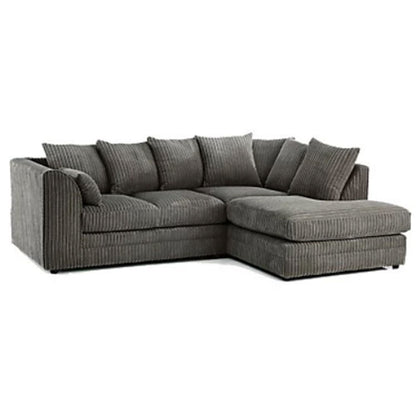 Daniel Jumbo Cord 4 Seater Corner Sofa Grey - Left and Right Arm - Available in Other Colours