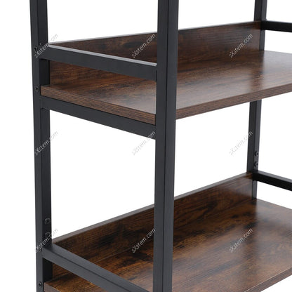 5-Tier Arched Wooden Bookcase Storage Shelf