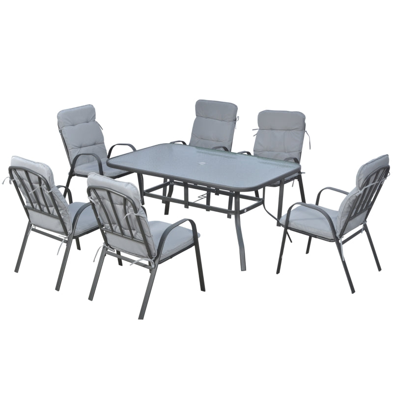 7 PCs Garden Dining Set- Black