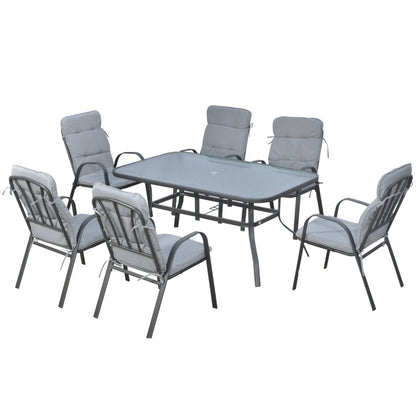 7 PCs Garden Dining Set- Black