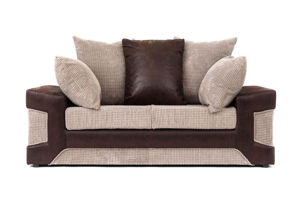 Denzel Jumbo Cord Fabric Corner Sofa - Black and Grey