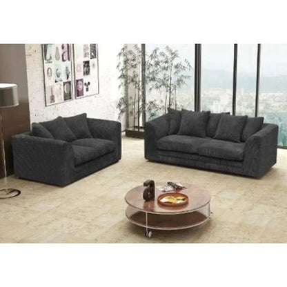 Desmond Jumbo Cord 3 Seater and 2 Seater Sofa Set - Chocolate Brown and Other Colours