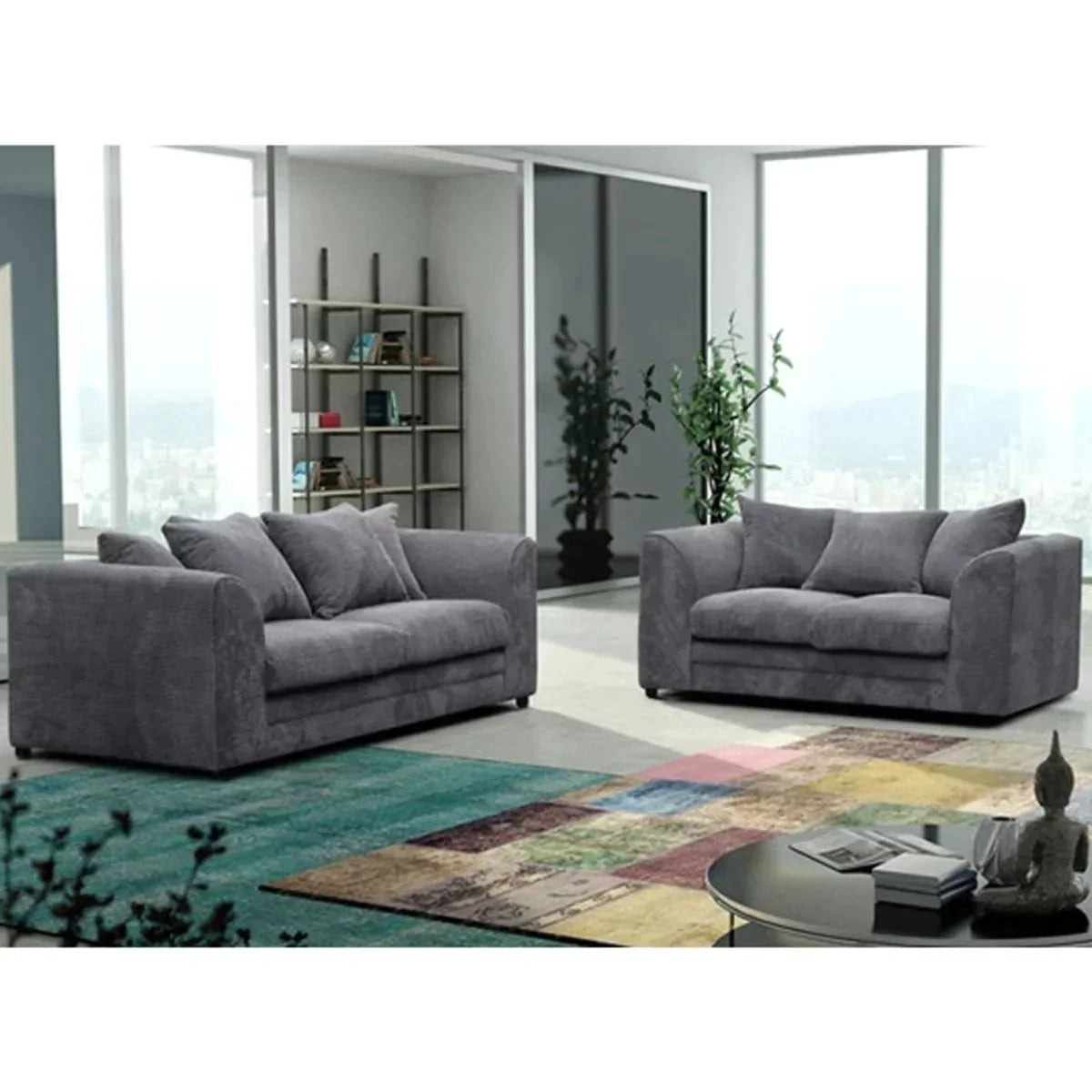 Desmond Jumbo Cord 3 Seater and 2 Seater Sofa Set - Coffee and Other Colours