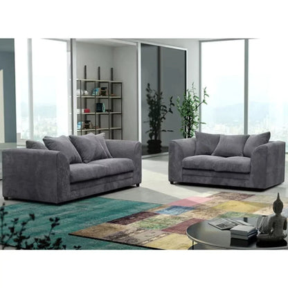 Desmond Jumbo Cord 3 Seater and 2 Seater Sofa Set - Black and Other Colours