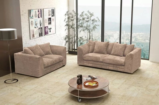 Desmond Jumbo Cord 3 Seater and 2 Seater Sofa Set - Coffee and Other Colours
