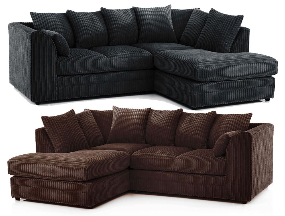 Desmond Jumbo Cord Corner Sofa - Coffee and Other Colours