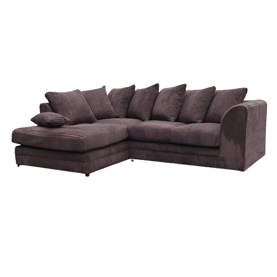 Desmond Jumbo Cord Corner Sofa - Brown and Other Colours