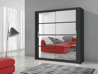 Dexter Sliding Door 160cm Wardrobe - Black, White, Grey