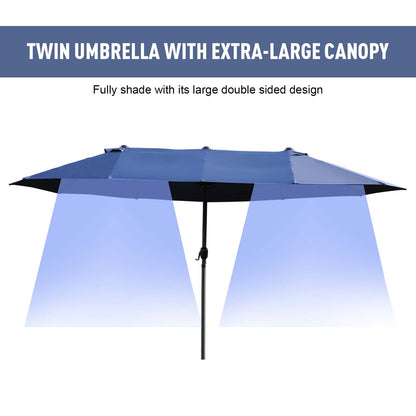 Parasol dwustronny Outsunny, 2,7x4,6 szer. x 2,4 wys. m-niebieski