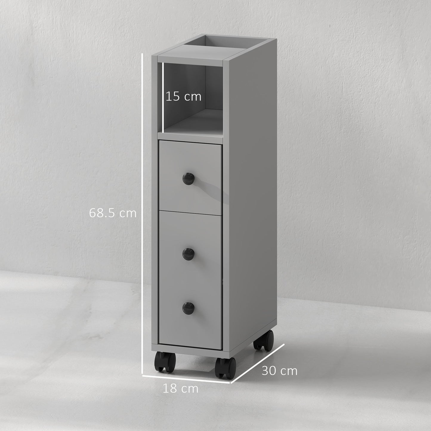 Szafka łazienkowa Kleankin Slimline – szara